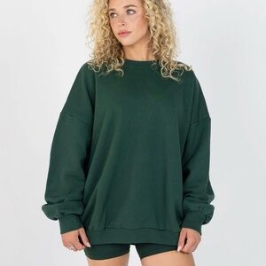 Foxy Kind Coffee Run Sweatshirt in Jade Oversized